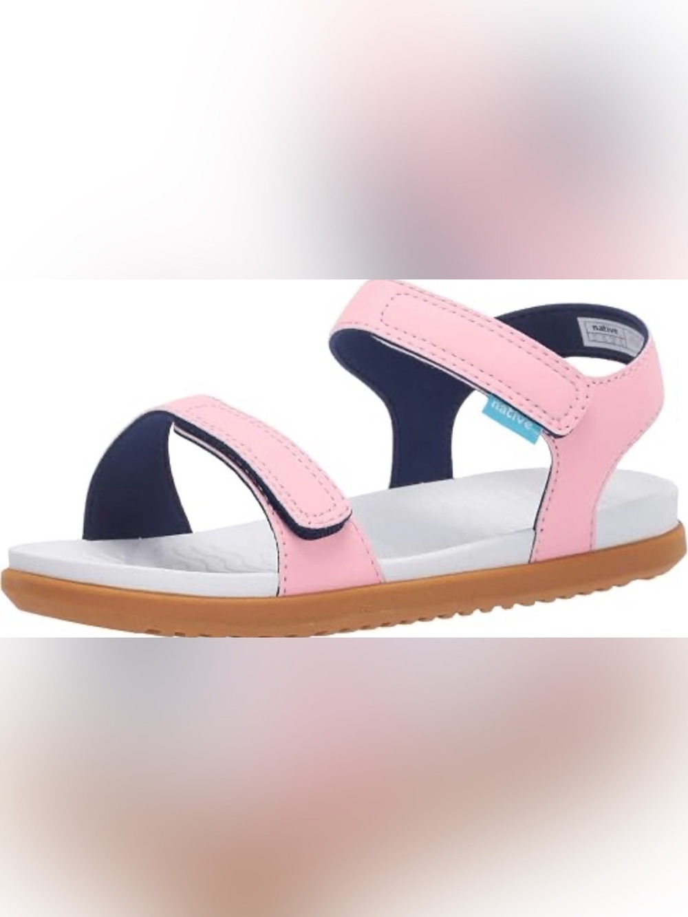 Native Kids Pink and Navy Eva Strap Sandals stock (19)